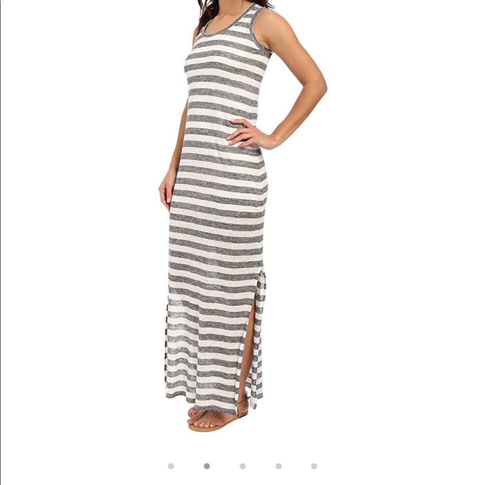 Michael Stars gray/white stripe midi dress